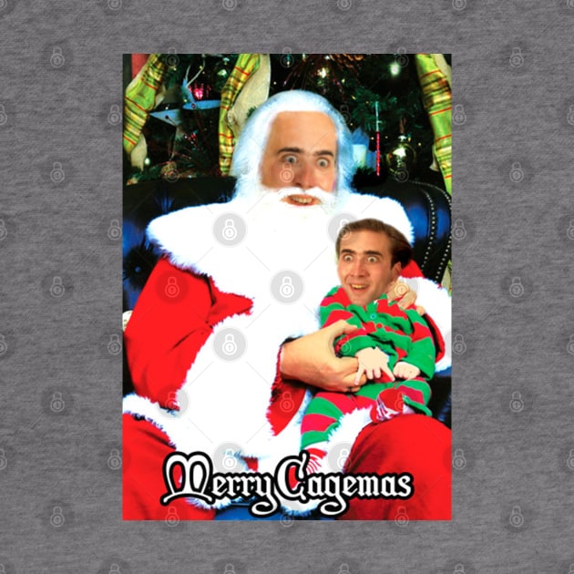 Merry Cagemas Santa Knee Nicolas Cage Christmas by snowwhitedreaming